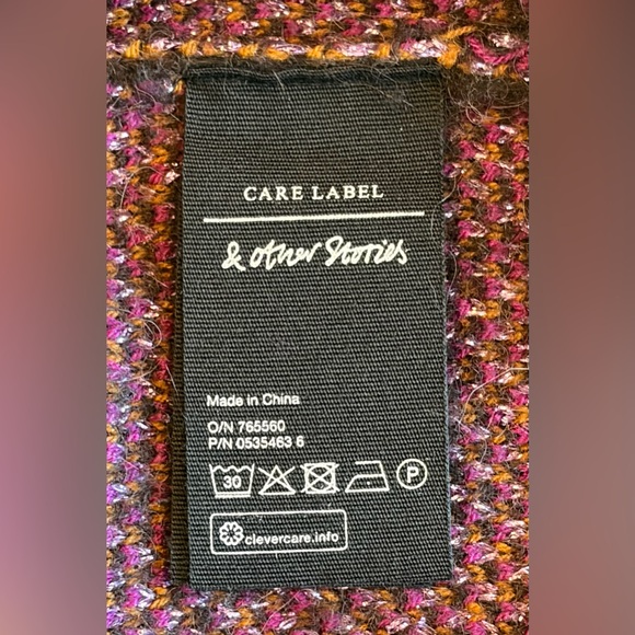 EUC & OTHER STORIES Floral Jacquard Sweater Metallic Thread Detail M Plum Purple - Picture 14 of 16